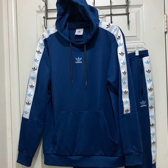 Adidas Sweatsuit Hoodie Joggers Tracksuit Sweatshirt Sweatpants Warmup Exercise - Picture 1 of 16
